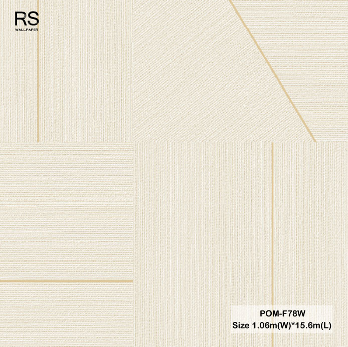 วอลเปเปอร์สไตล์โมเดิร์น ลายเส้นสีทอง พื้นสีน้ำตาลอ่อน POM-F78W