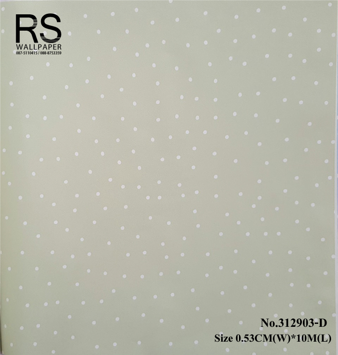วอลเปเปอร์ ล้างสต๊อก ลายจุดขาว พื้นสีเขียว312932-D
