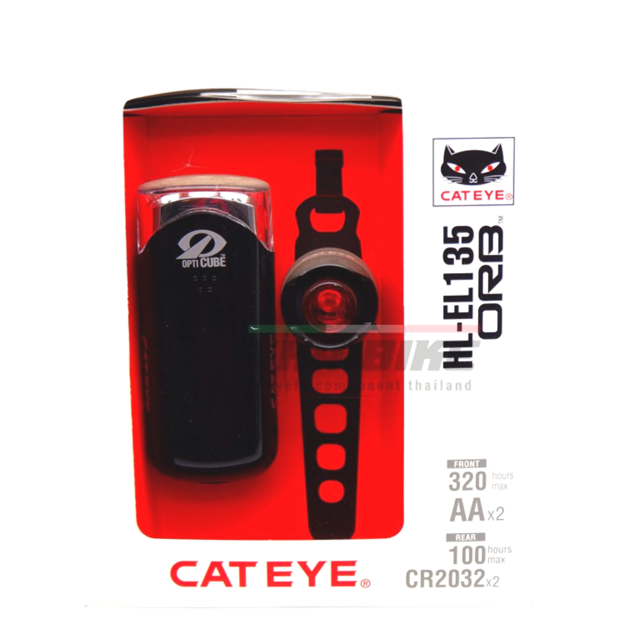 ชุดไฟหน้า/ไฟท้ายจักรยาน CATEYE HLEL135N+ORB (HLEL135N+SLLD160R)