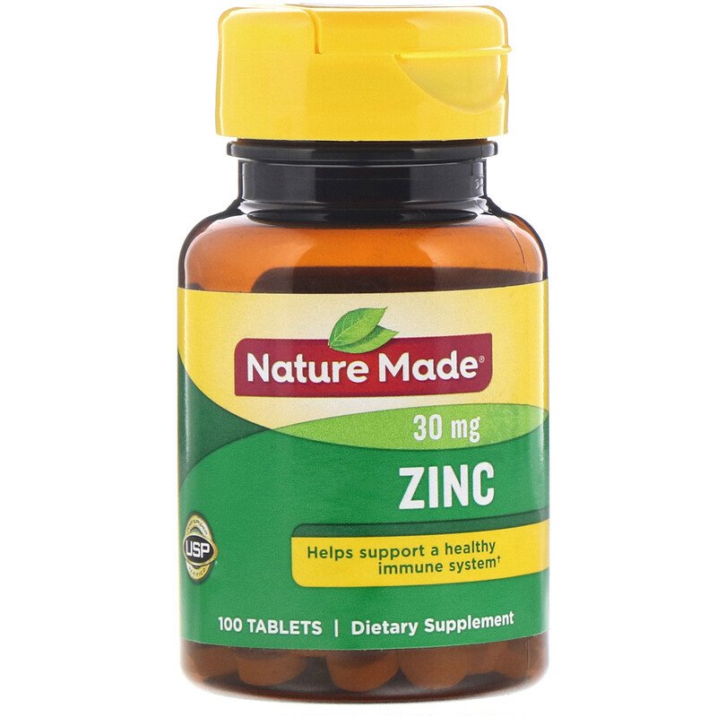 Zinc ซิงค์ แร่ธาตุสังกะสี 30mg 100 เม็ด Nature made