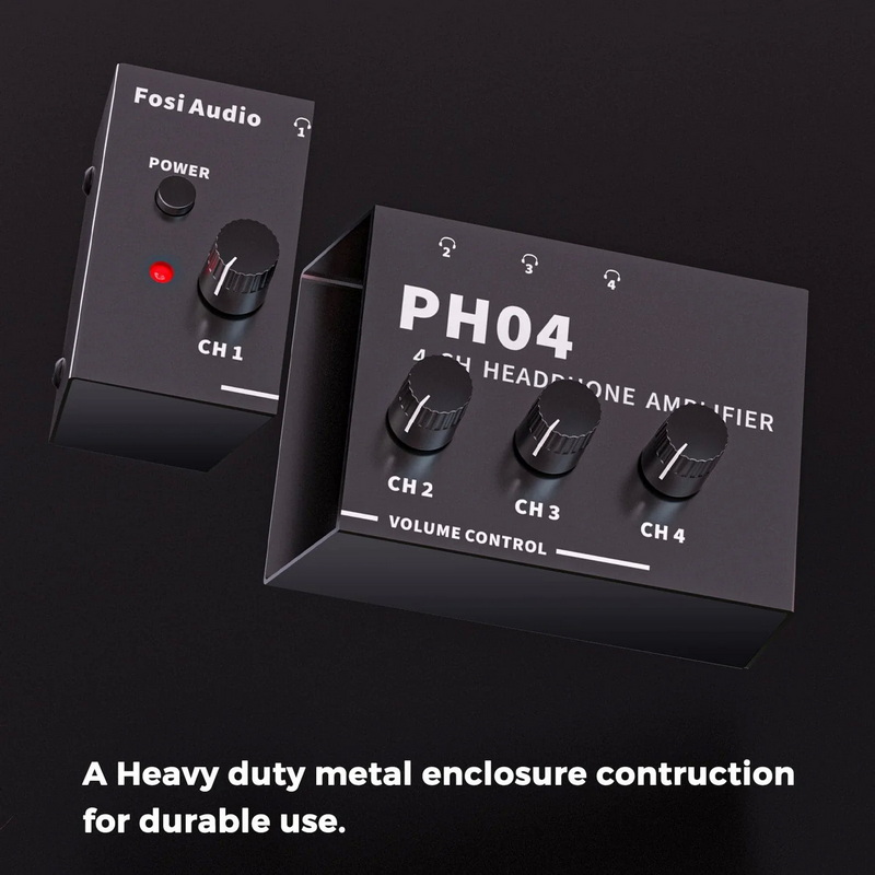 Fosi Audio PH04 แอมป์หูฟังตั้งโต๊ะแบบแยก เข้า 1 ออก 4 ช่องสัญญาณหูฟัง 3.5 มม. ประกันศูนย์ไทย