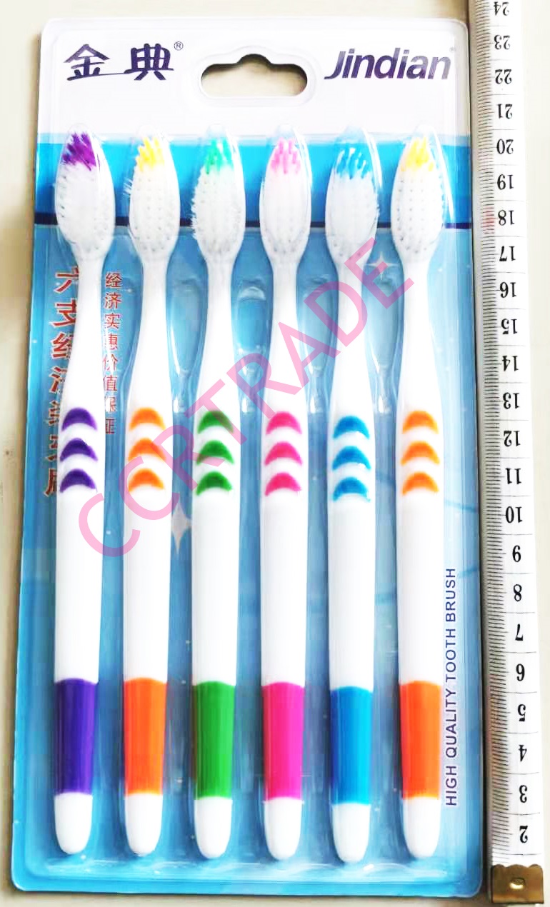 แปรงสีฟันอย่างดี 6 ชิ้นแผงครอบ 23.5 ซม.