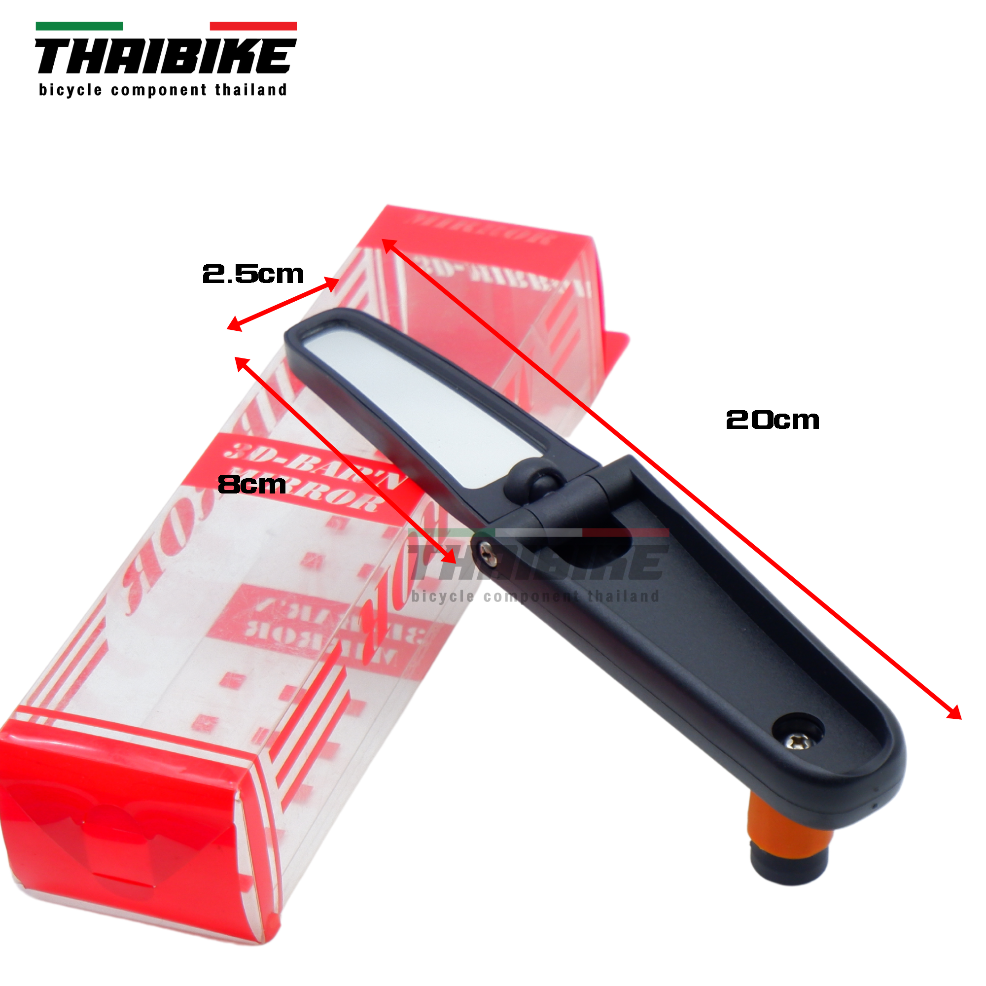 กระจกติดจักรยานแบบมีบาร์เอน 3D แบบพับหมุน 360 องศา ติดได้ทั้งซ้ายและขวา