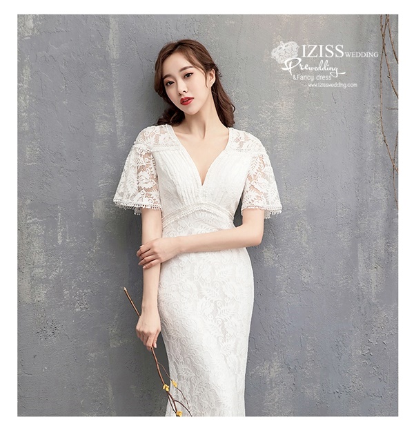 BR370 **พรีออเดอร์**ชุดแต่งงาน&ชุดเจ้าสาวแนวเรียบหรู สีขาวเกรดพรีเมี่ยม น่ารัก สวยโดดเด่นไม่ซ้ำใคร