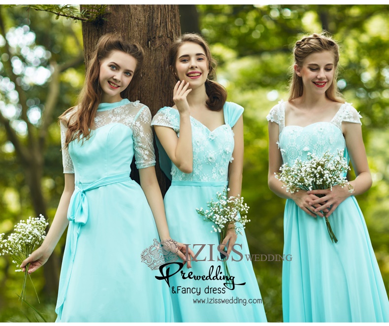 ฺBM0113 - พรีออเดอร์ ชุดเพื่อนเจ้าสาวราตรียาวธีมสีเขียวมินท์ น่ารักมากๆค่ะ