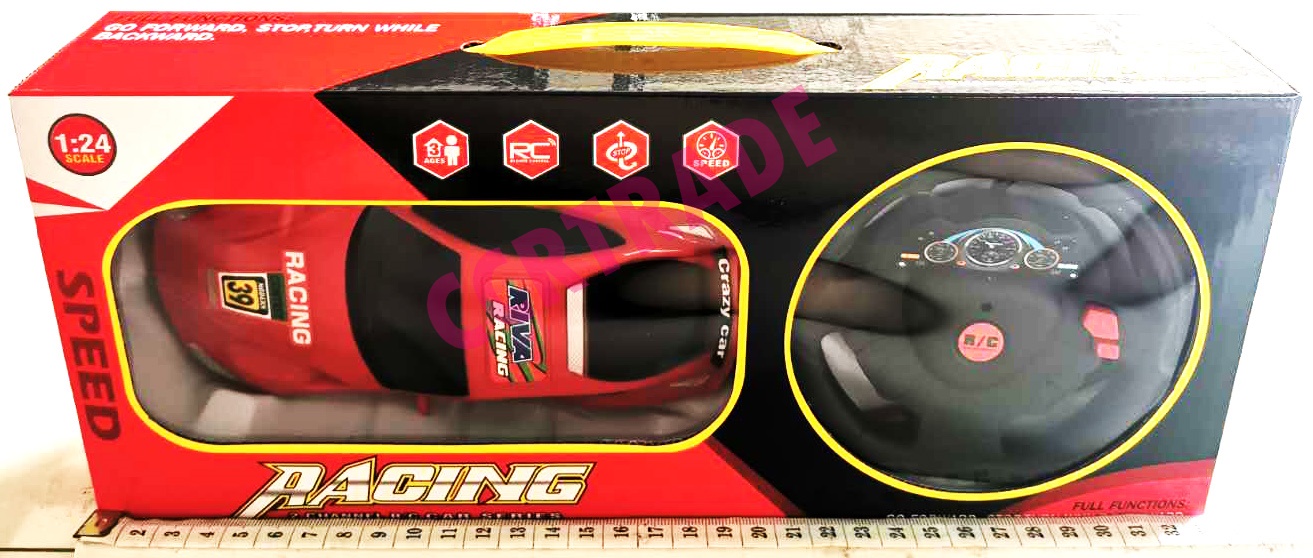 รถบังคับ RC +พวงมาลัยรีโมทกล่อง 10x33 ซม.(1x3)