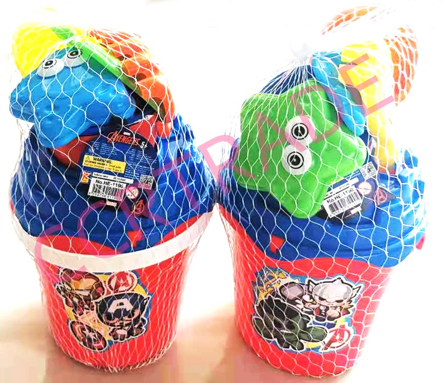 ชุดเล่นทรายอเวนเจอร์+กาถุงตาข่าย 14x27.5 ซม.(ลิขสิทธิ์แท้)(1x3)