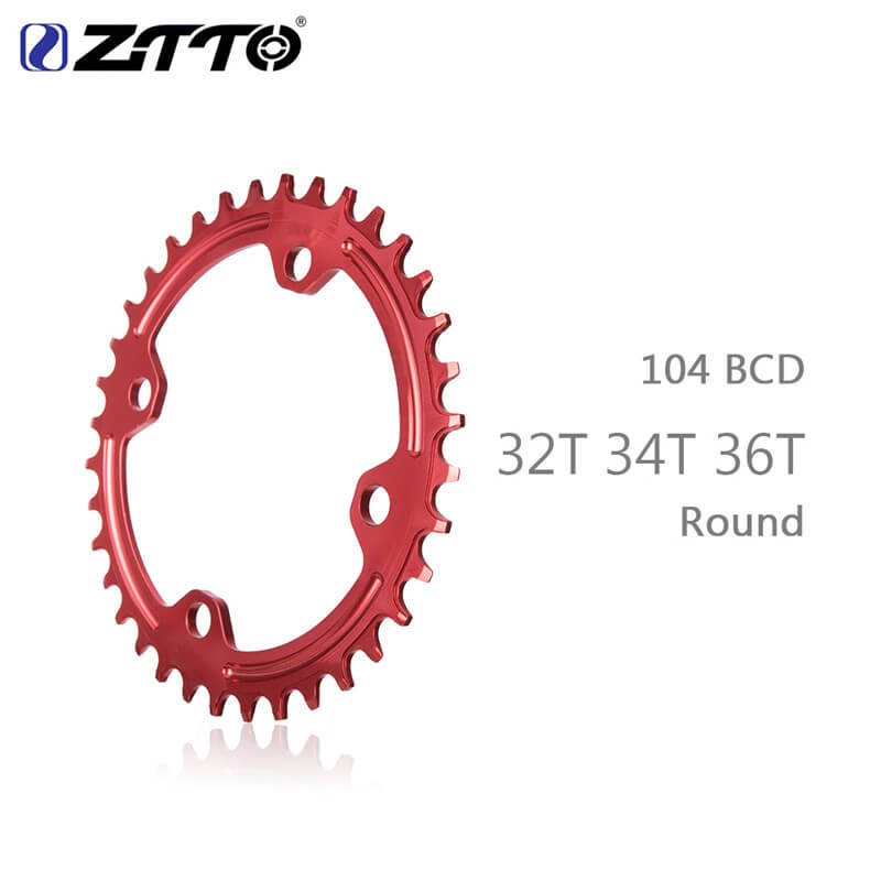ใบจานจักรยานเสือภูเขาแบบชั้นเดียว ZTTO 104BCD 32/34/36T Chainring Crankset