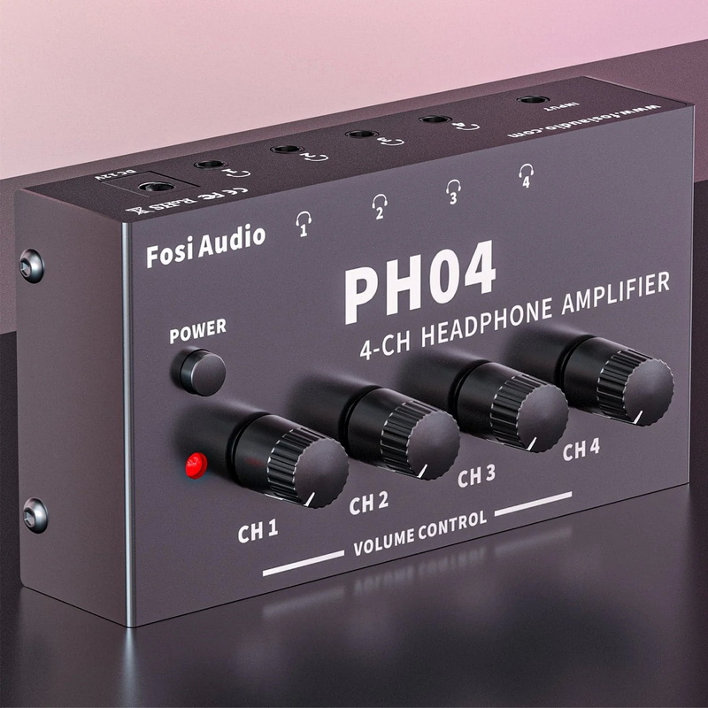 Fosi Audio PH04 แอมป์หูฟังตั้งโต๊ะแบบแยก เข้า 1 ออก 4 ช่องสัญญาณหูฟัง 3.5 มม. ประกันศูนย์ไทย