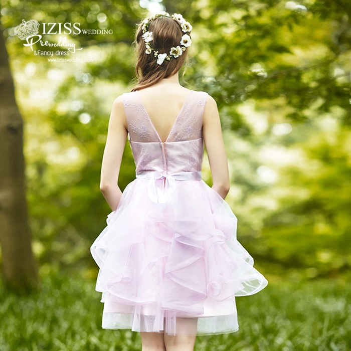 ฺBM0122 - พรีออเดอร์ ชุดเพื่อนเจ้าสาวราตรีสั้นธีมสีม่วง น่ารักมากๆค่ะ