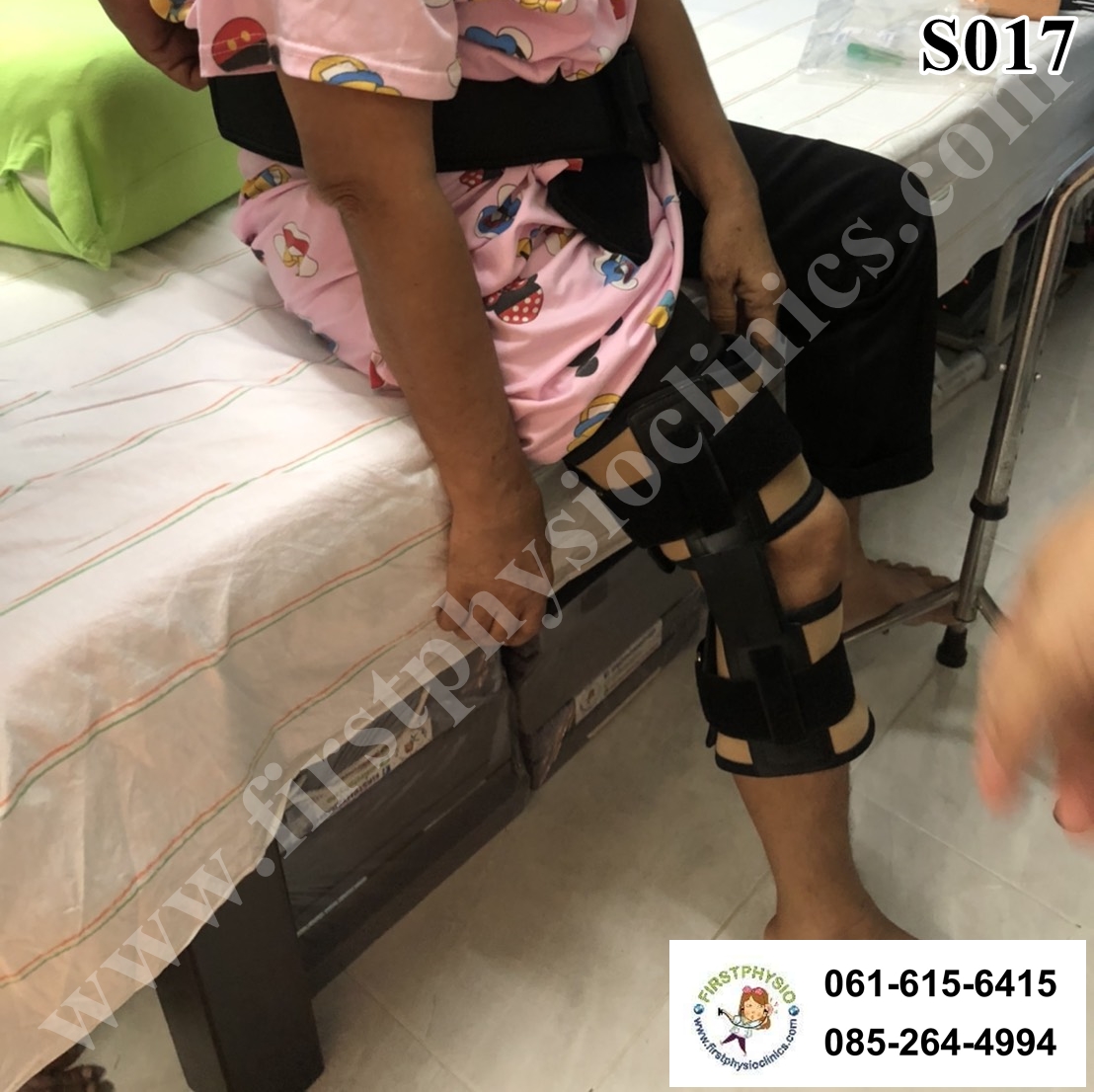 อุปกรณ์พยุงเข่าปรับองศาได้แบบสั้น/ประคองเข่าปรับมุม/พยุงเข่าแกนอลูมิเนียม Hinge Knee Support