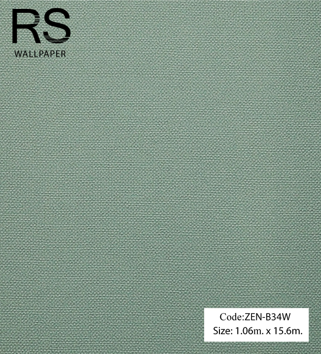 วอลเปเปอร์พื้นเรียบโทนสีเขียวแก่ ZEN-B34W