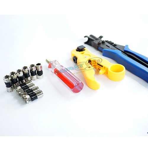 คีมย้ำหัวแบบอัดBNC สำหรับเข้าหัวสาย RG6,RG11,F-Type