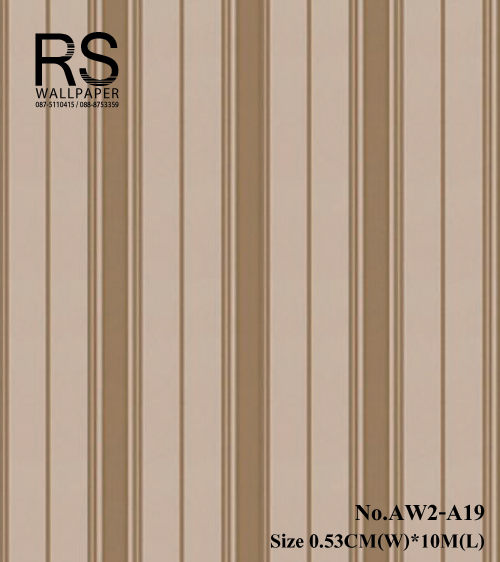 วอลเปเปอร์ ลายทางลง คลาสสิค หรู พื้นครีม ลายสีน้ำตาลทอง AW2-A19