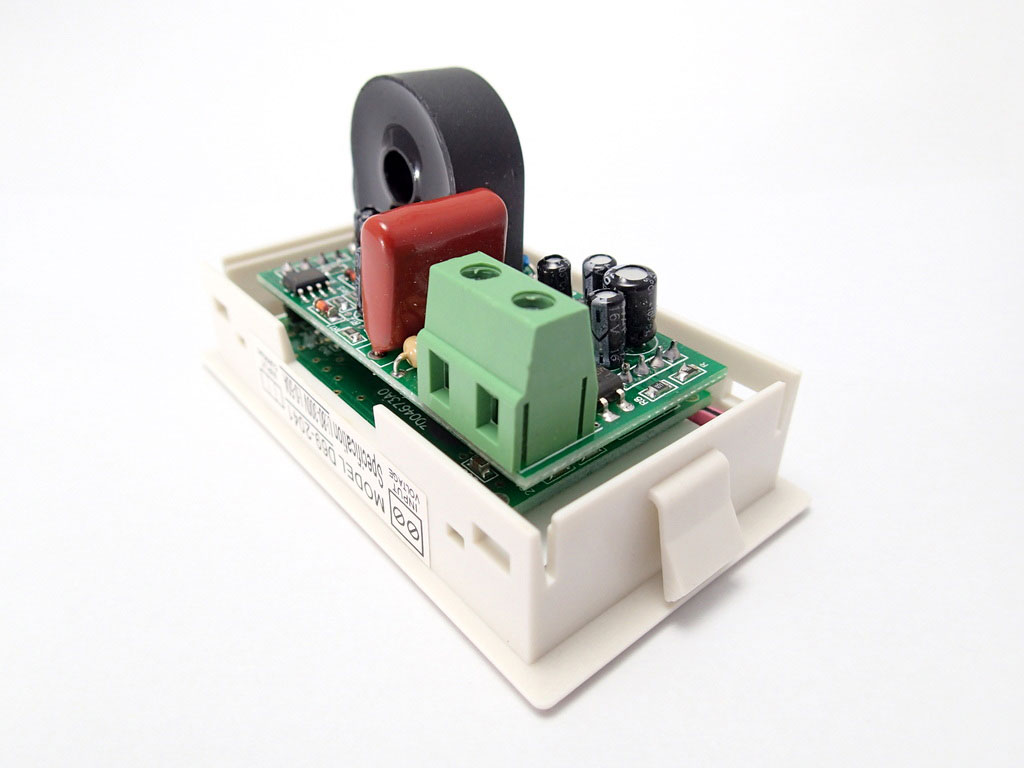 AC 2-in-1 Voltmeter/Ammeter 200-450V 0-50A LCD with Backlight Display [White Cover]