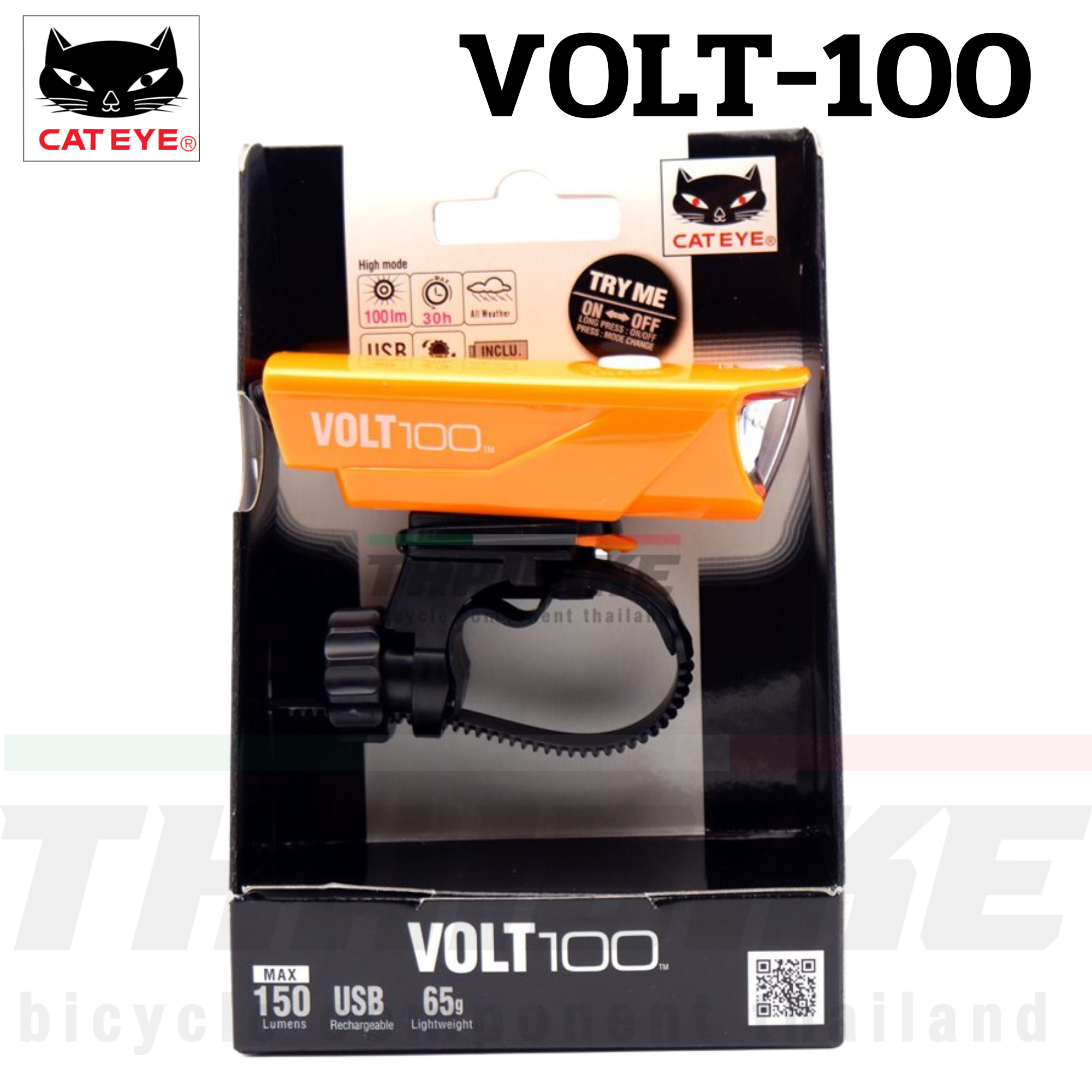 ไฟหน้าจักรยาน Cateye VOLT100 HL-EL150RC USB
