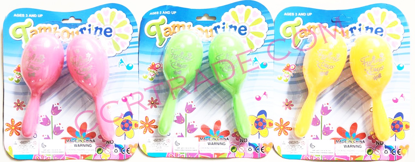 แซคเขย่าสีสด มีเสียง 2 ชิ้นแผง 23 ซม.