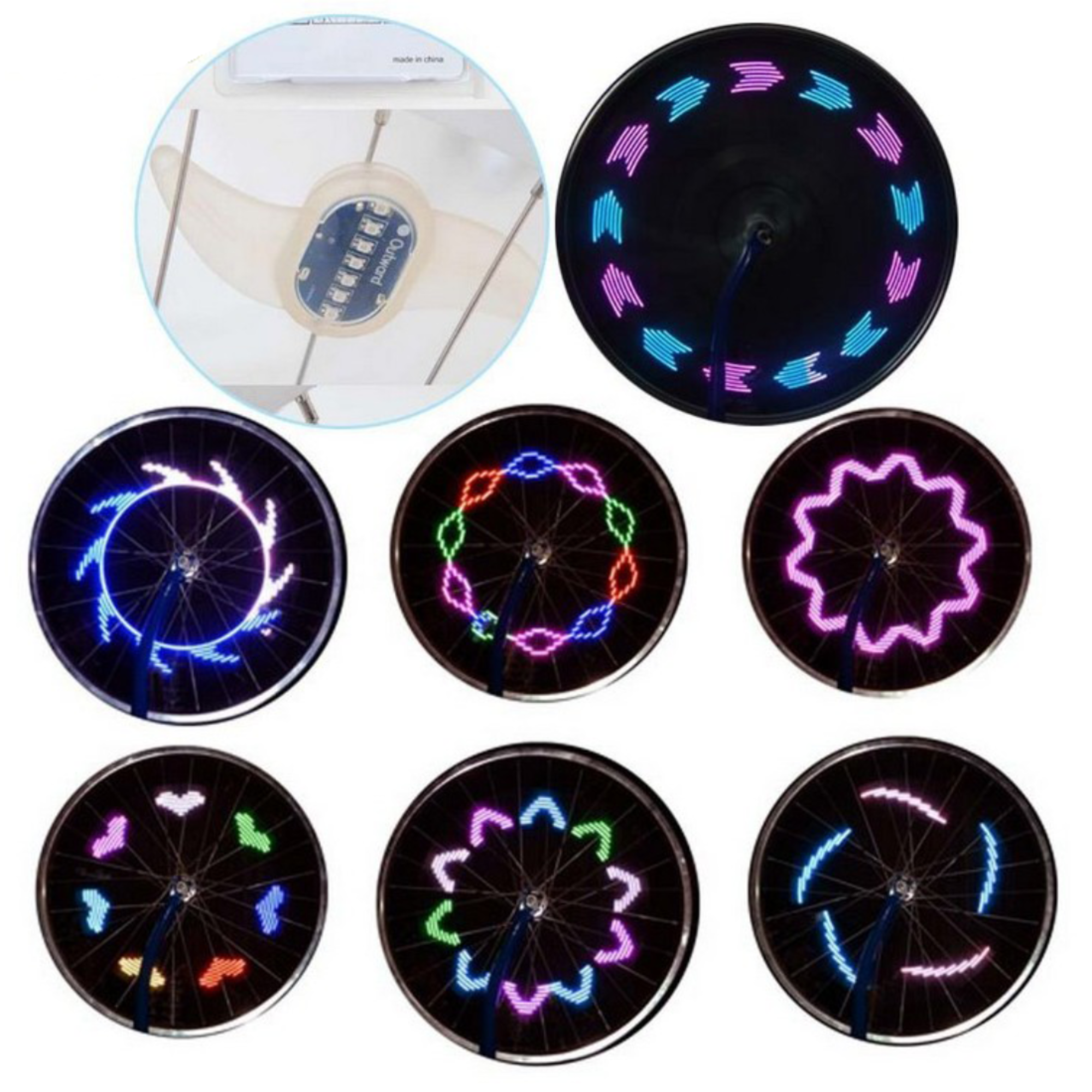 ไฟติดซี่จักรยาน แบบ 7LED Spoke Bright Light Night แพ๊คถุง