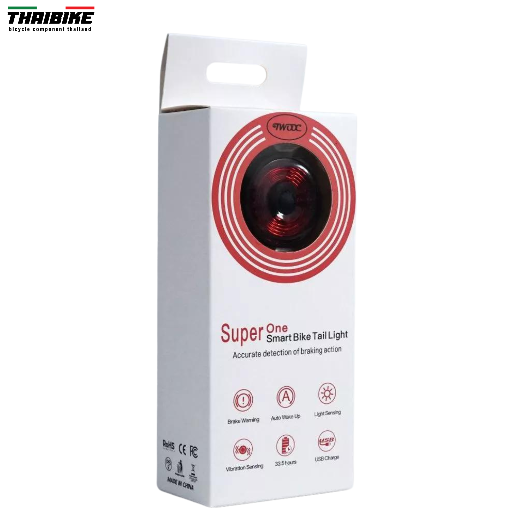 ไฟท้ายจักรยาน THAIBIKE TWOOC Super One Smart Bike Taillight เบรคออโต้