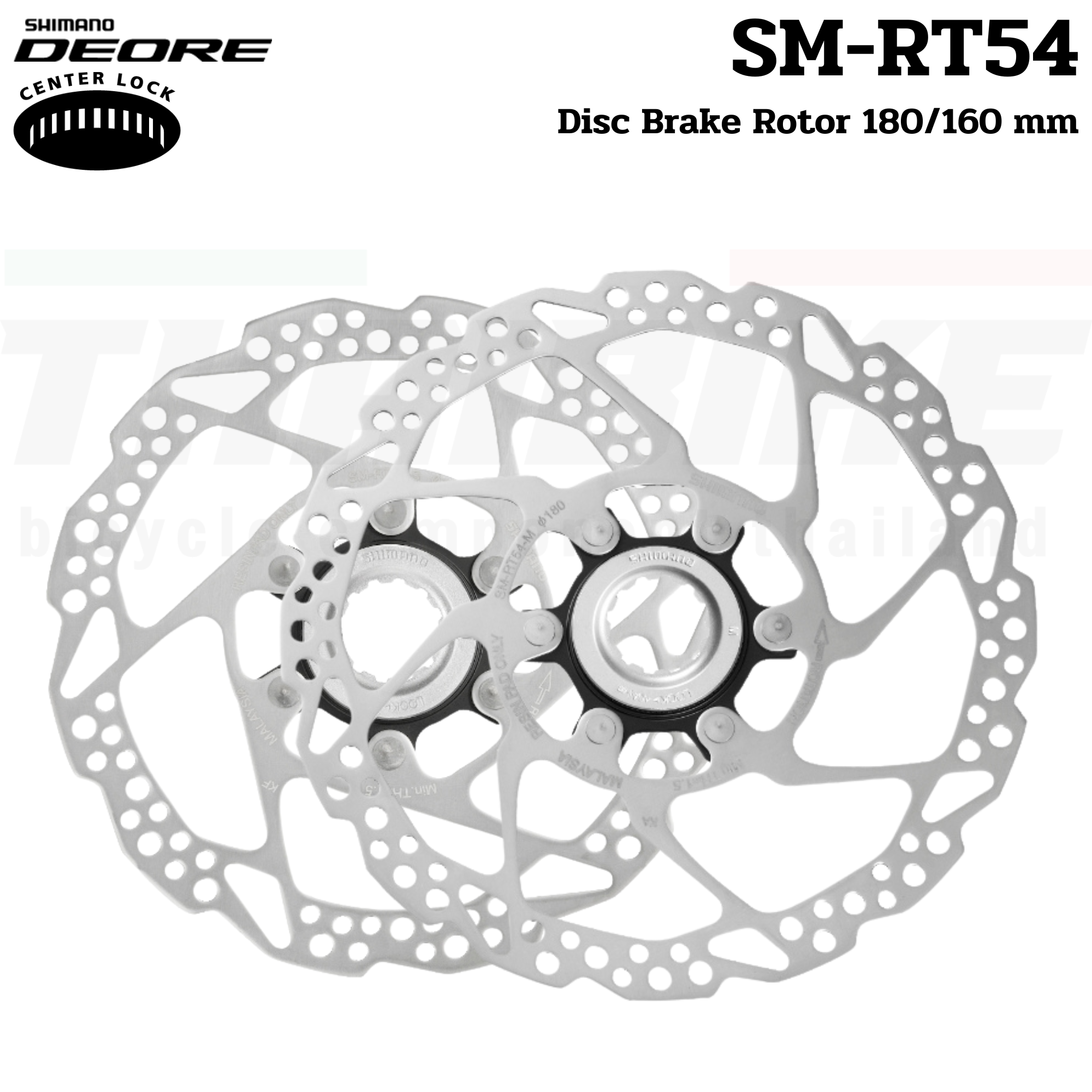 ใบดิสท์โรเตอร์จักรยาน SHIMANO DEORE, SM-RT54, ขนาด 160MM/180MM, Center Lock