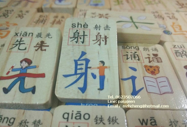 บล็อคไม้สอนภาษาจีน 200ชิ้น