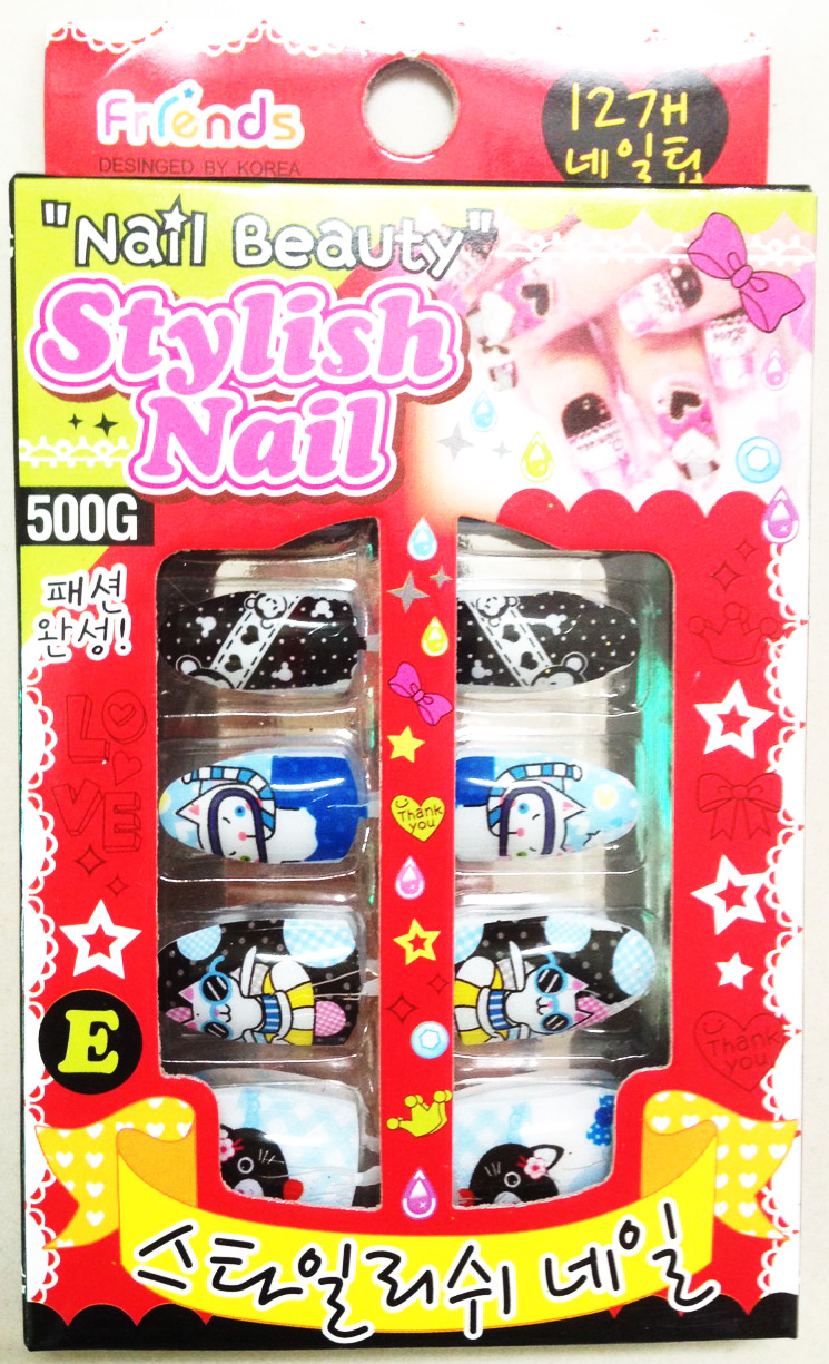 เล็บปลอมการ์ตูนกล่องเกาหลี (เล็ก)