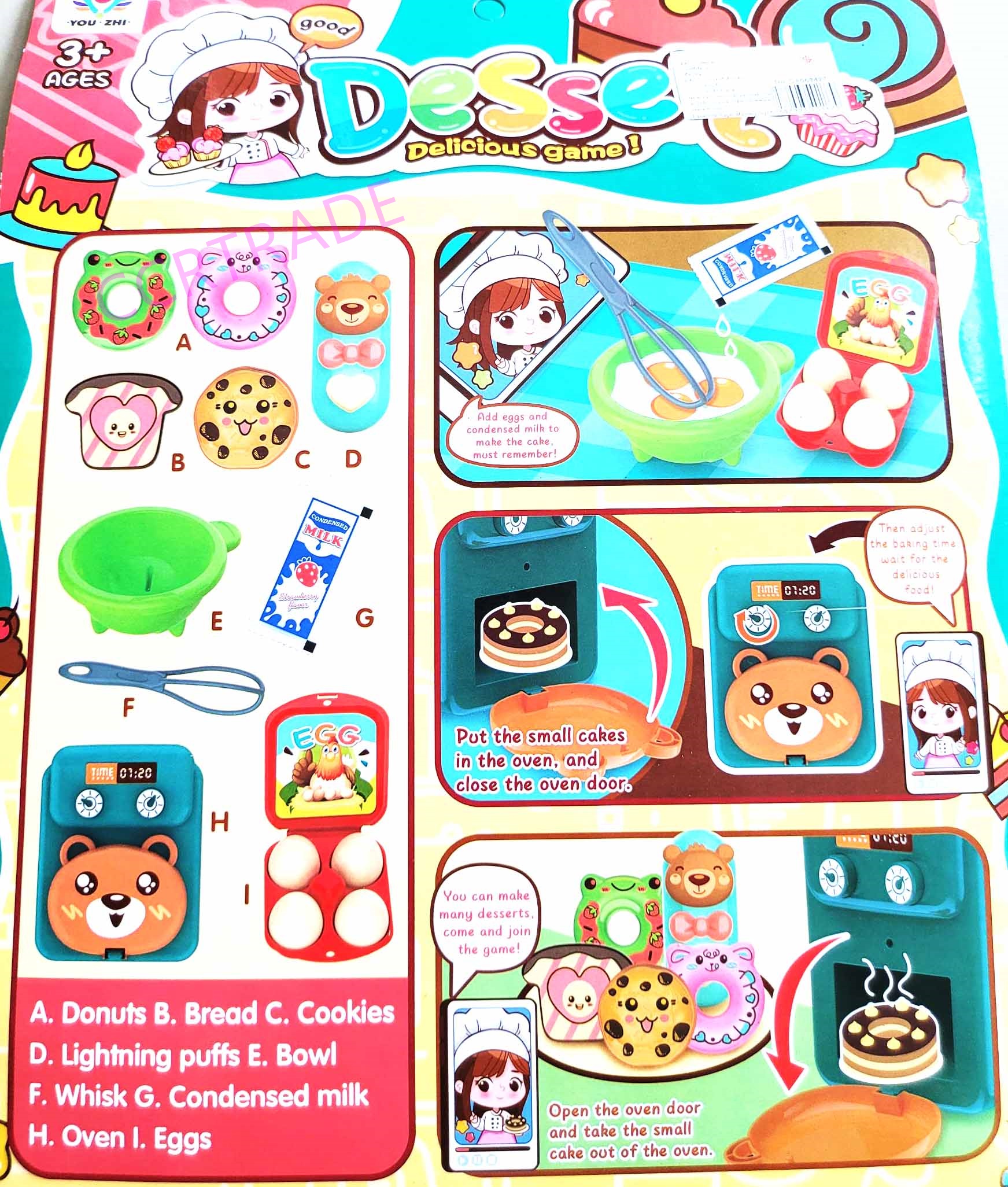 เซ็ทโดนัท+เตาอบการ์ตูนแผงใหญ่ 28.5x43 ซม.(1x3)