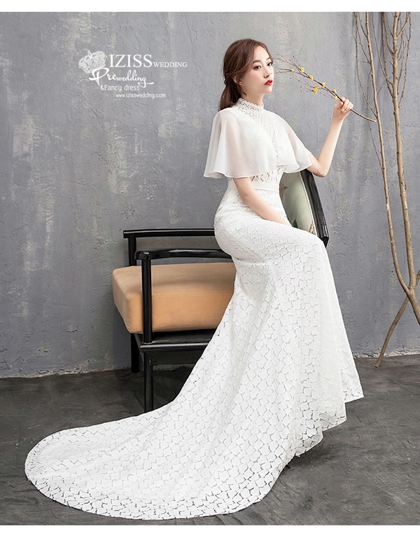 BR371 **พรีออเดอร์**ชุดแต่งงาน&ชุดเจ้าสาวแนวเรียบหรู สีขาวเกรดพรีเมี่ยม น่ารัก สวยโดดเด่นไม่ซ้ำใคร