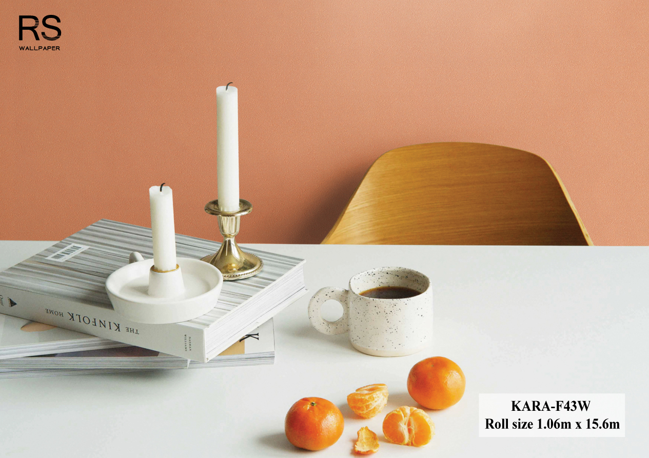 วอลเปเปอร์ สีส้มอิฐ KARA-F43W