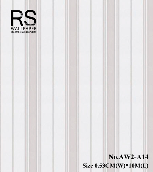 วอลเปเปอร์ ลายทางลง คลาสสิค หรู พื้นเทา ลายสีเงิน AW2-A14