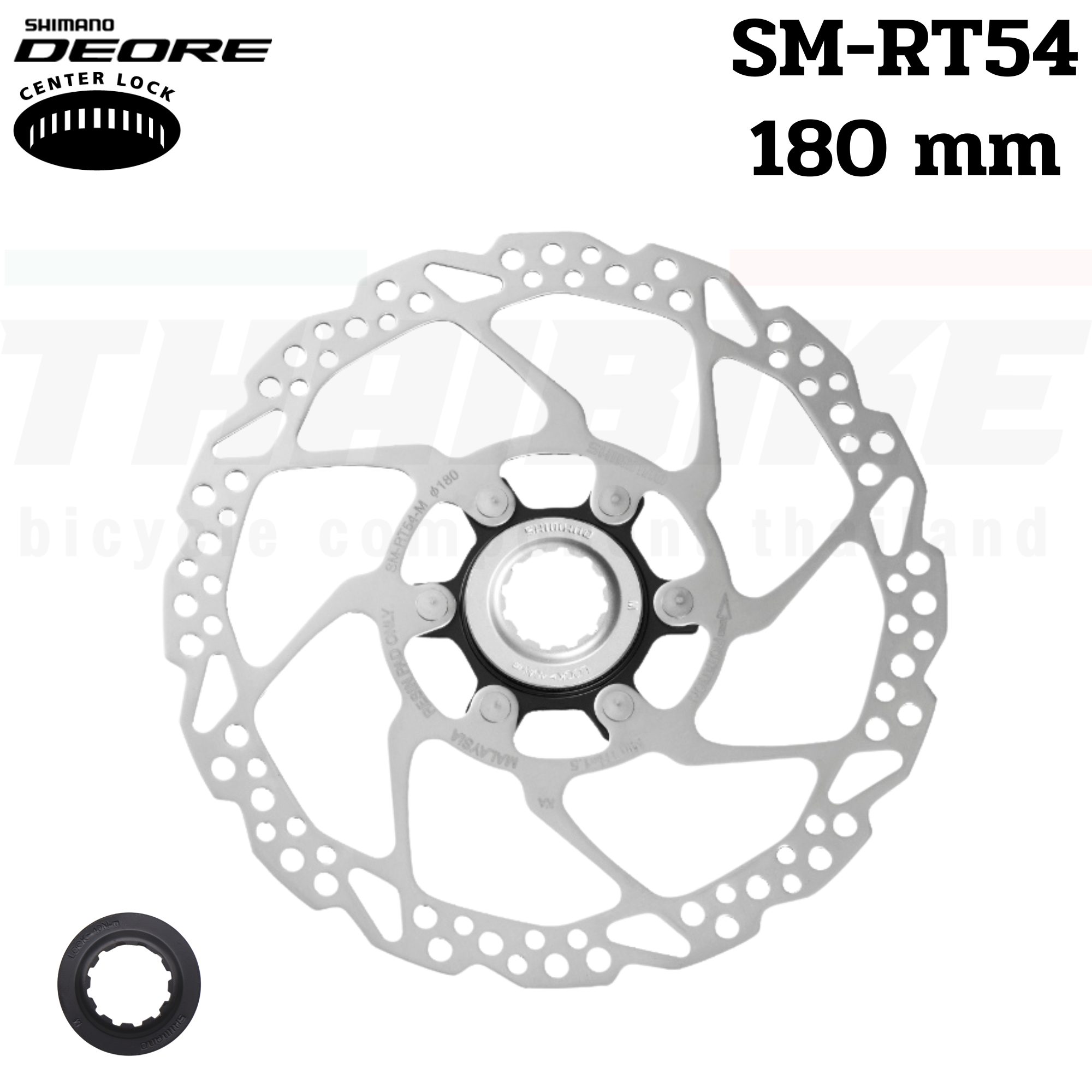 ใบดิสท์โรเตอร์จักรยาน SHIMANO DEORE, SM-RT54, ขนาด 160MM/180MM, Center Lock