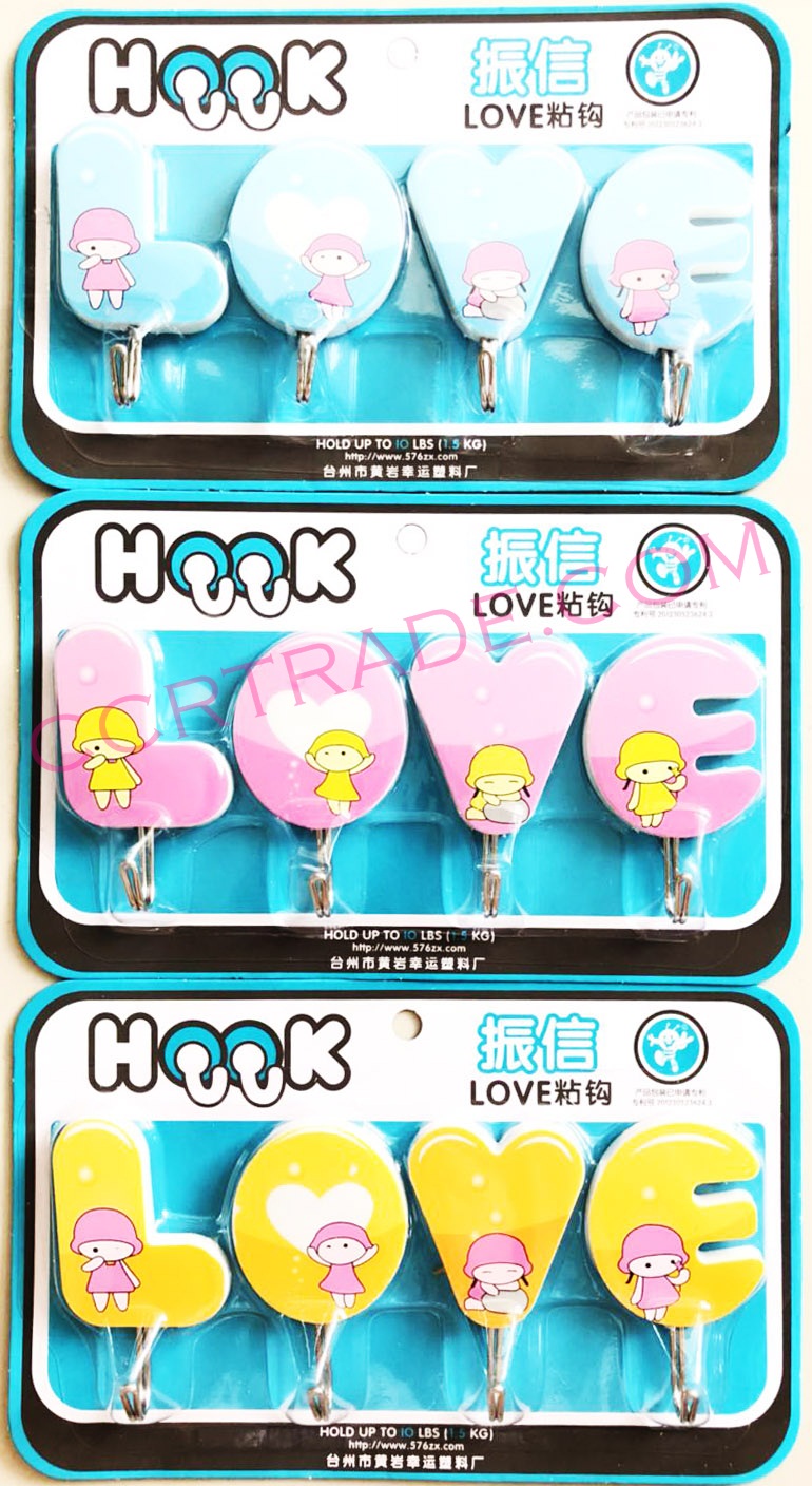 ขอแขวน LOVE 4 ชิ้นแผง 21 ซม.