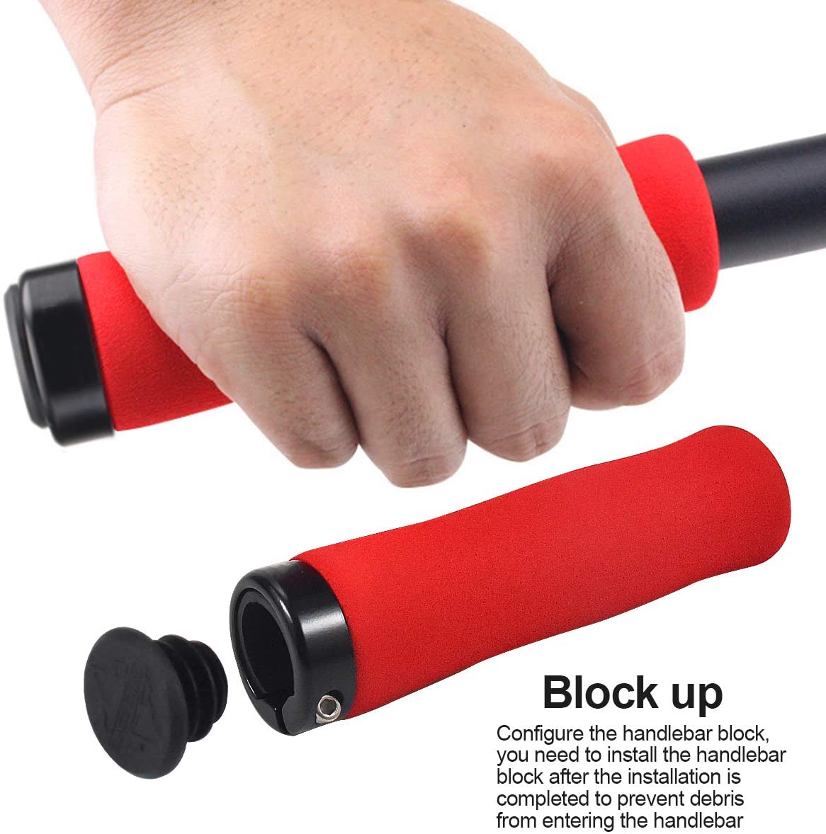 ปลอกแฮนด์จักรยานโฟม LINKBEAR แบบมีตัวล็อคปลายแฮนด์ THAIBIKE