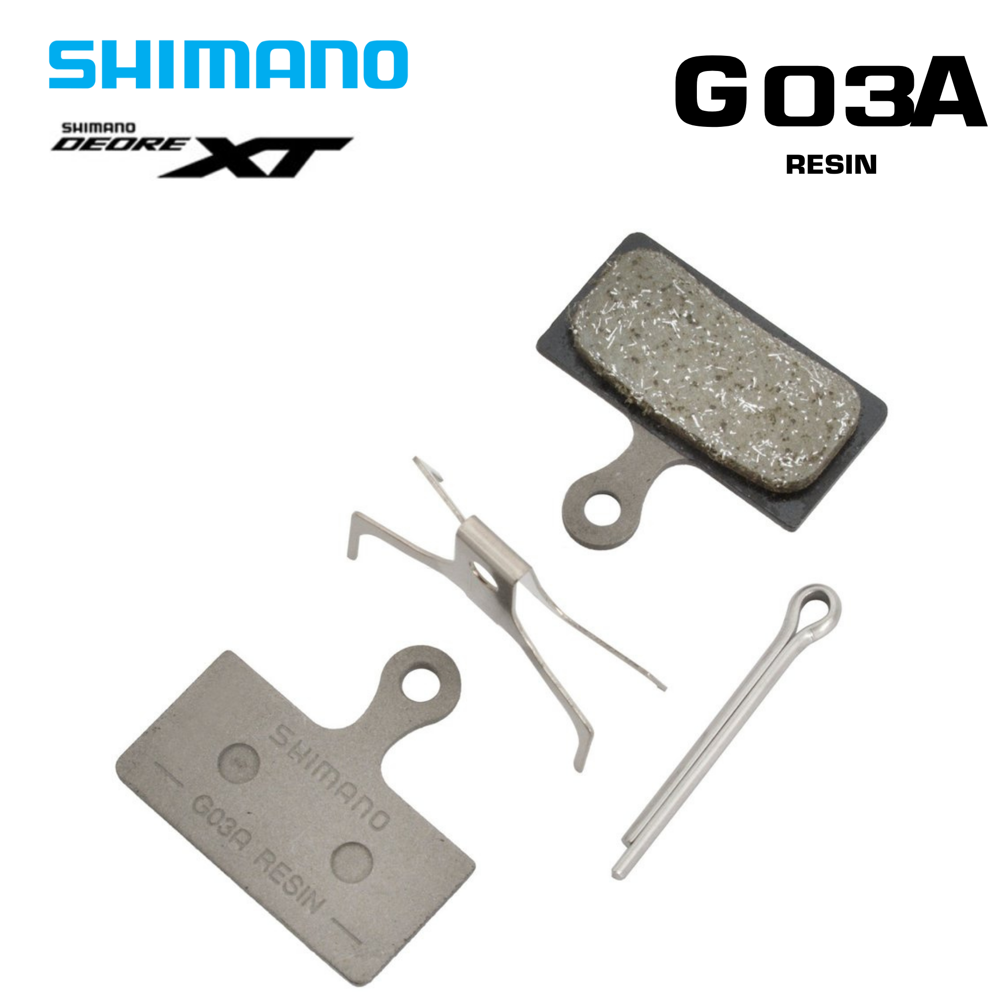 แผ่นยางเบรคจักรยานเสือภูเขา SHIMANO XT G03A BRM8100, RESIN, W/O FIN, ไม่มีปีกระบายความร้อน