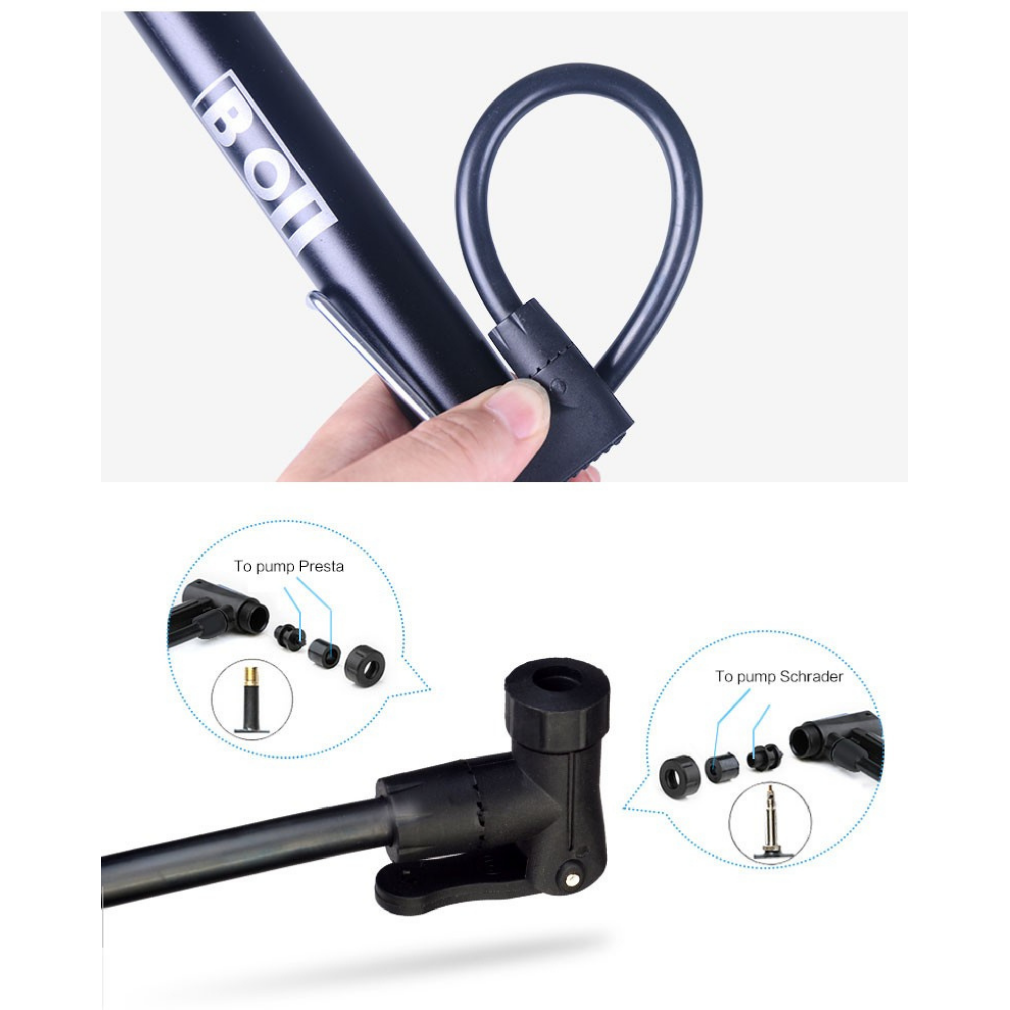 สูบจักรยานเสือหมอบ เสือภูเขา แบบพกพา BOI Air Inflator