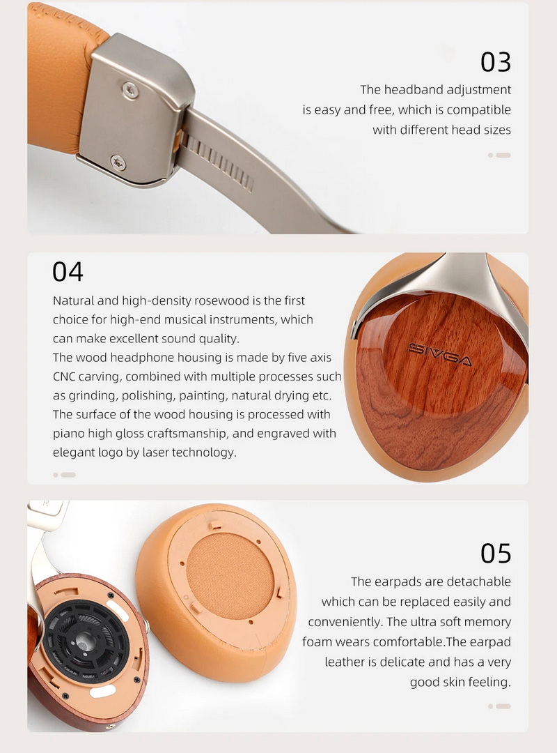 Sivga SV021 หูฟัง Headphone ไดรเวอร์ไดนามิก เสียงเที่ยงตรงสูง ไม้แบบปิดด้านหลัง ประกันศูนย์ไทย