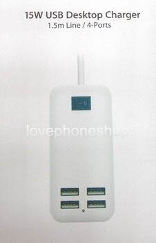 ที่ชาร์จ 15W USB Desktop Charger for Smart Phone ทุกรุ่น แบบ 4 ช่อง (ส่งฟรี)
