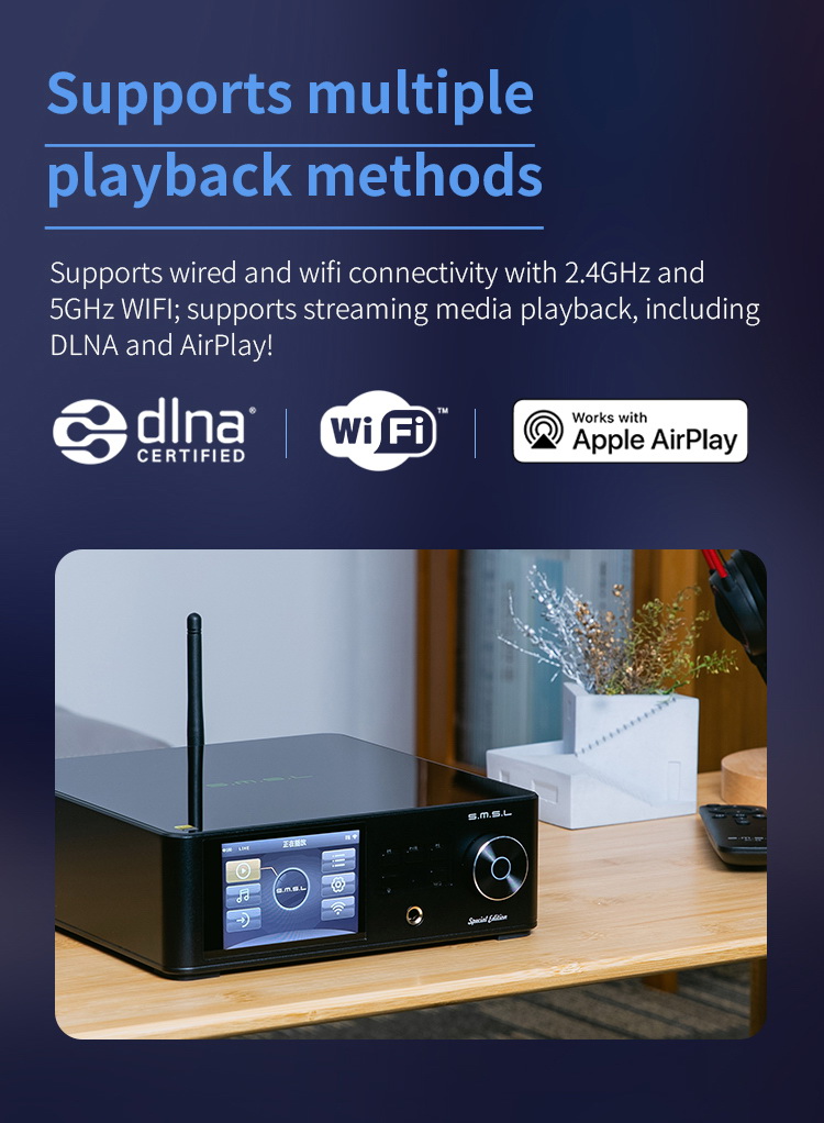 SMSL DP5SE DAP เครื่องเล่นเพลงเครือข่าย HiFi ชิป DAC/AMP ES9039Q2M รองรับ MQA ประกันศูนย์ไทย