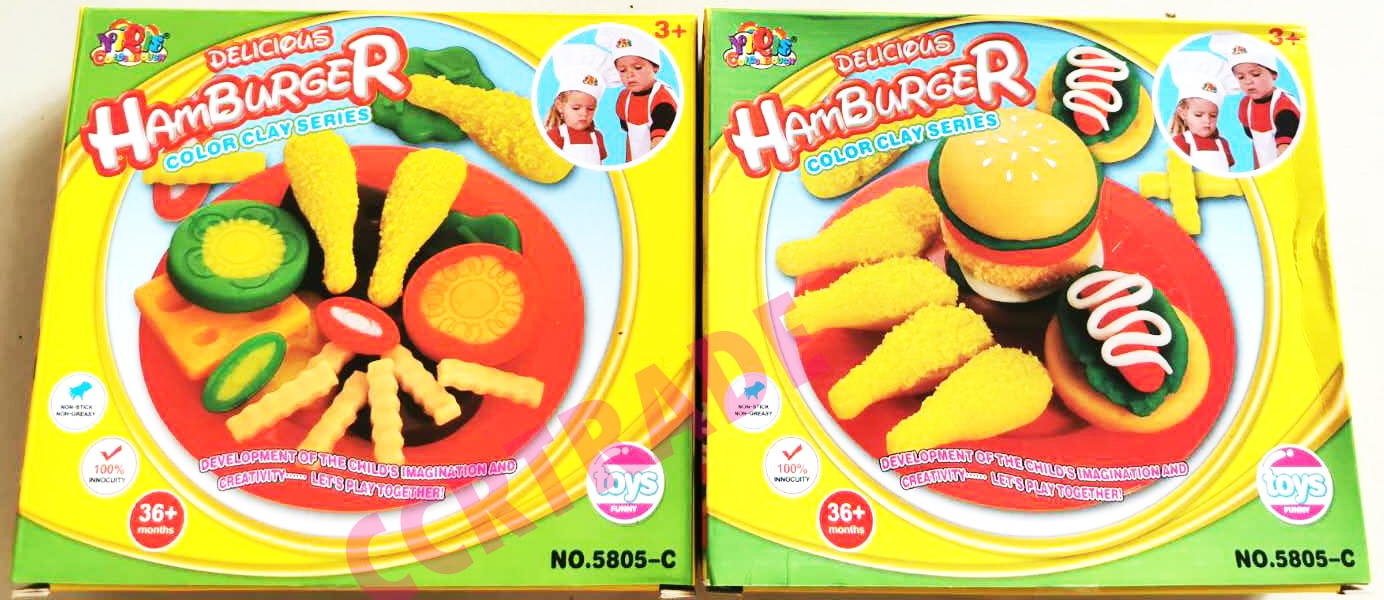 ชุดแป้งโดอาหารฟาสฟู๊ดกล่อง 14 ซม.(งานห้าง)(1x6)