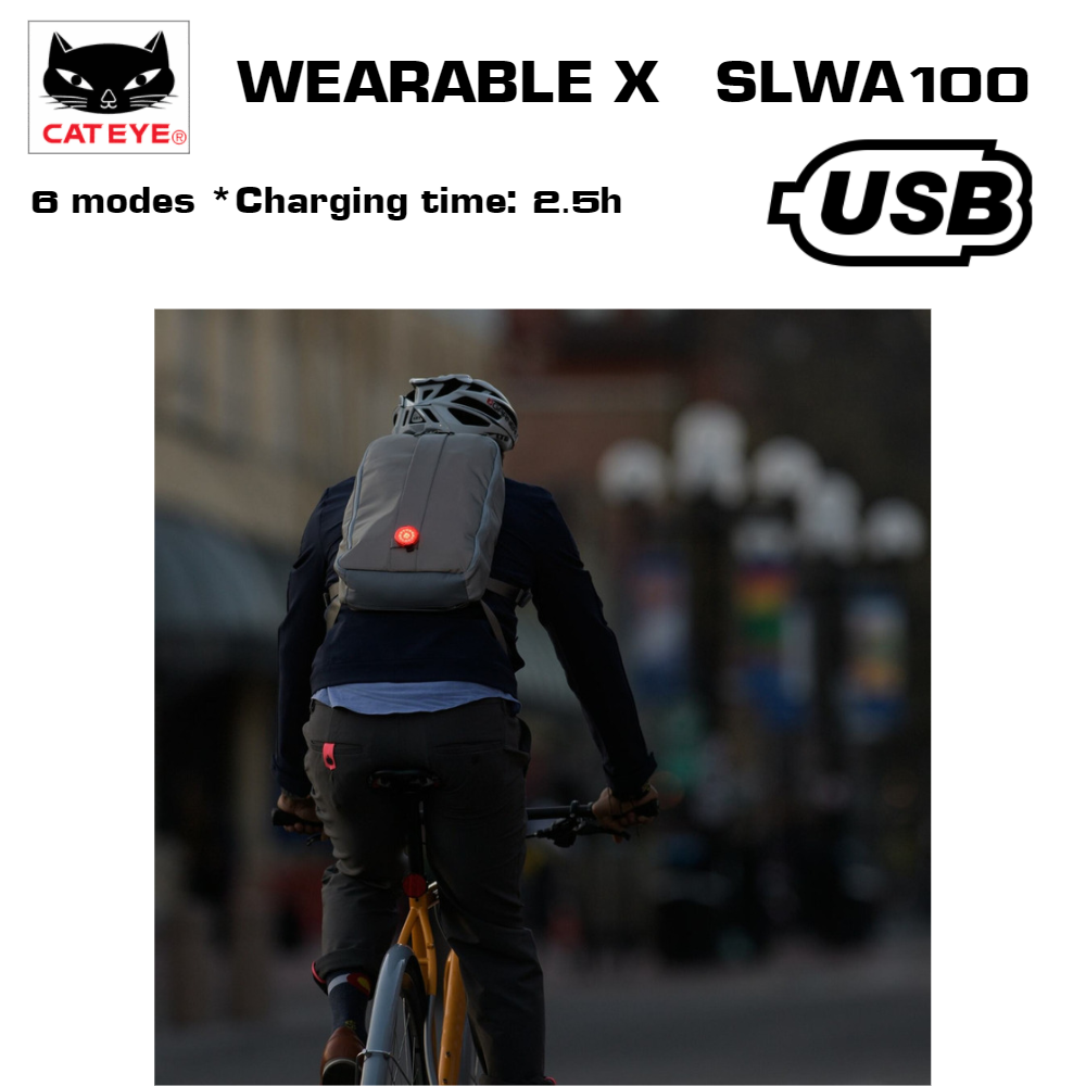 ไฟกระพริบติดจักรยาน CATEYE WEARABLE X, SLWA100 USB