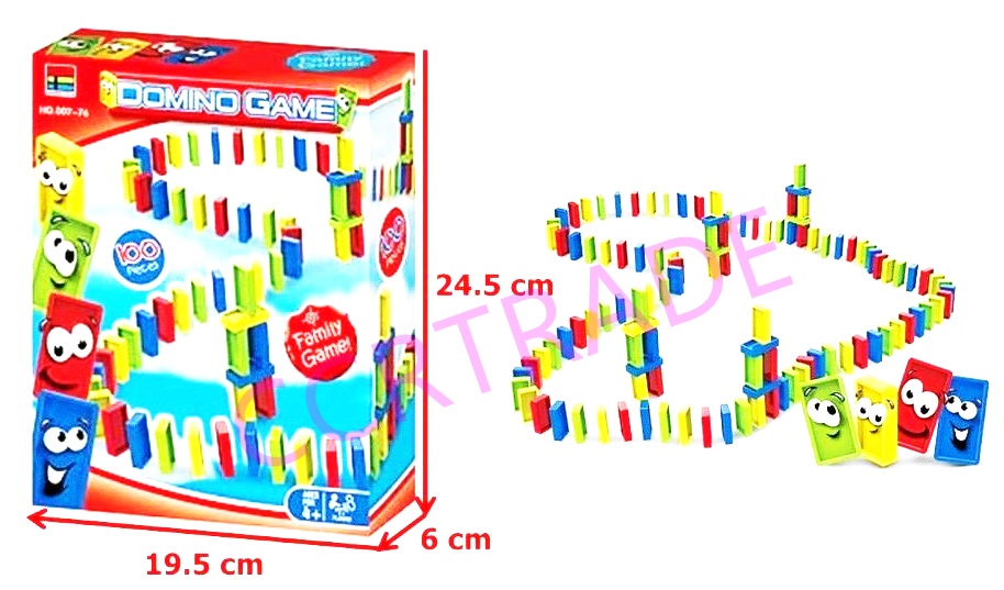เกมส์โดมิโน่ต่อเรียงสีสด 100 ชิ้นกล่อง 19x24.5 ซม.(1x3)