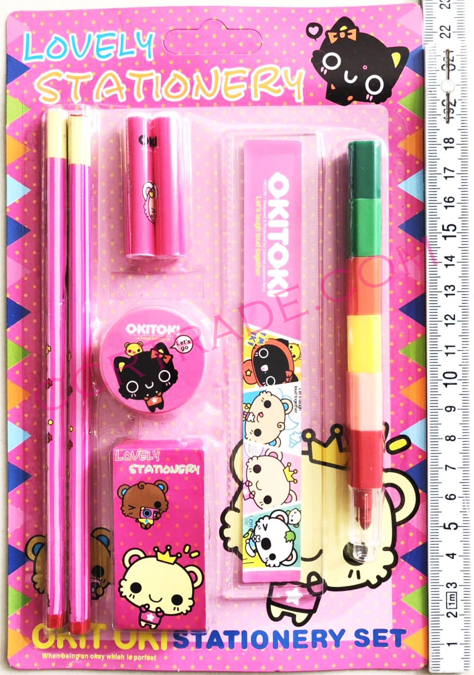 ชุดเครื่องเขียนระบายสี 24 ชิ้นกล่องเกาหลี 23 ซม.