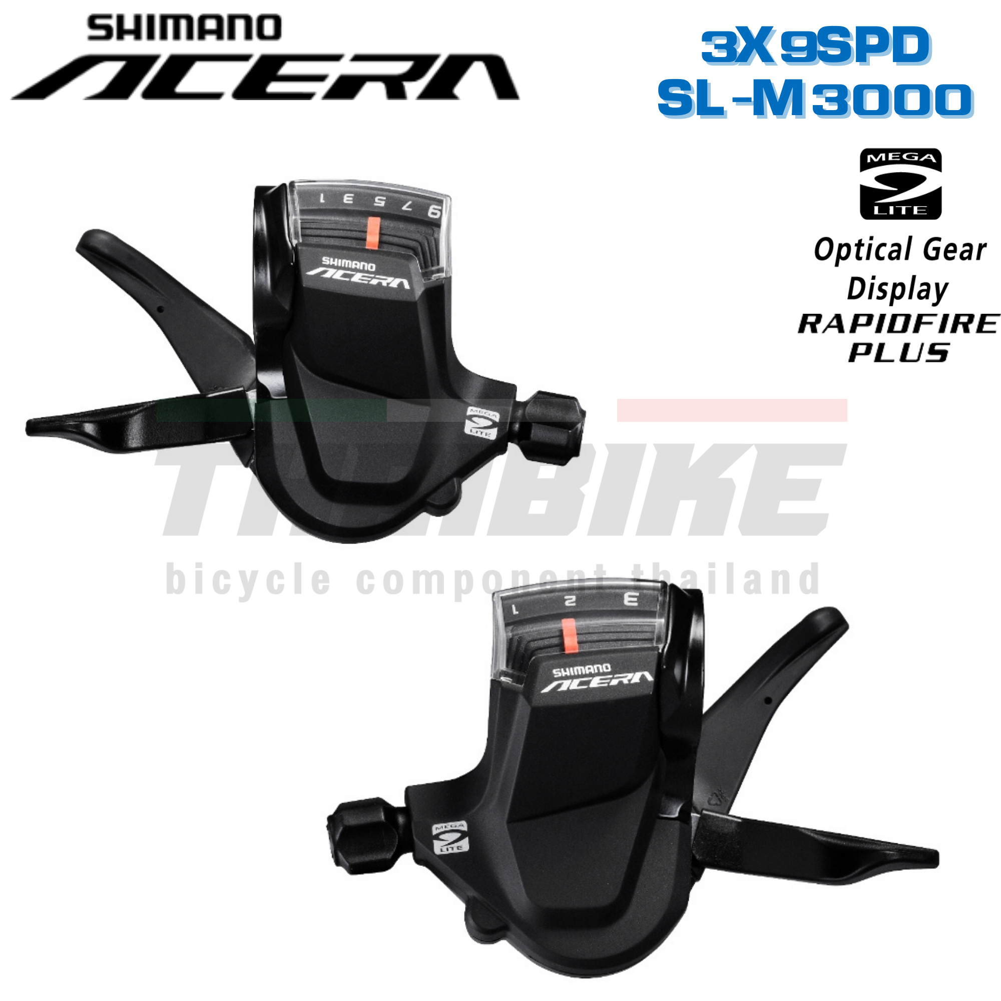 มือเกียร์ สับจาน ตีนผี SHIMANO ACERA SL-M3000 R/L 3X9-SPD อะไหล่จักรยาน