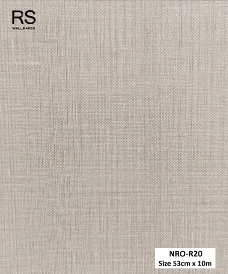 วอลเปเปอร์ สีเทาอมน้ำตาลลายผ้า มีกลิตเตอร์สีเงิน NRO-R20