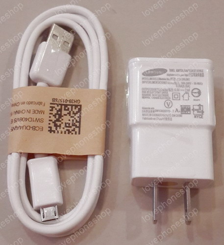 หัวชาร์ต แท้!! SAMSUNG 2.0A + สาย Micro usb2.0 data แท้ !!! (ส่งฟรี)