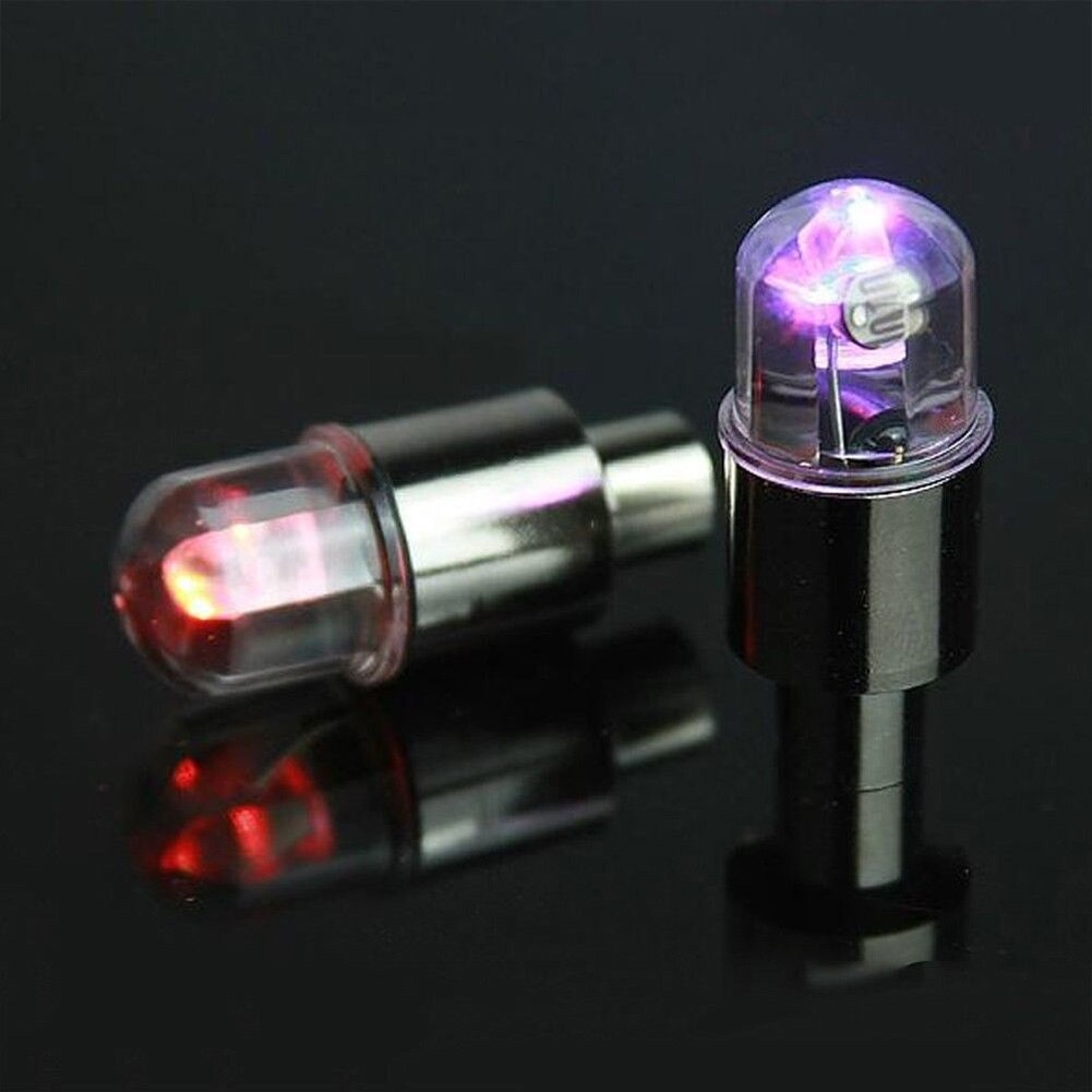 ไฟติดจุ๊บล้อจักรยานไฟสีสลับ ติดอัตโนมัติ LED Tire Valve Dust Cap Spoke Flash Light