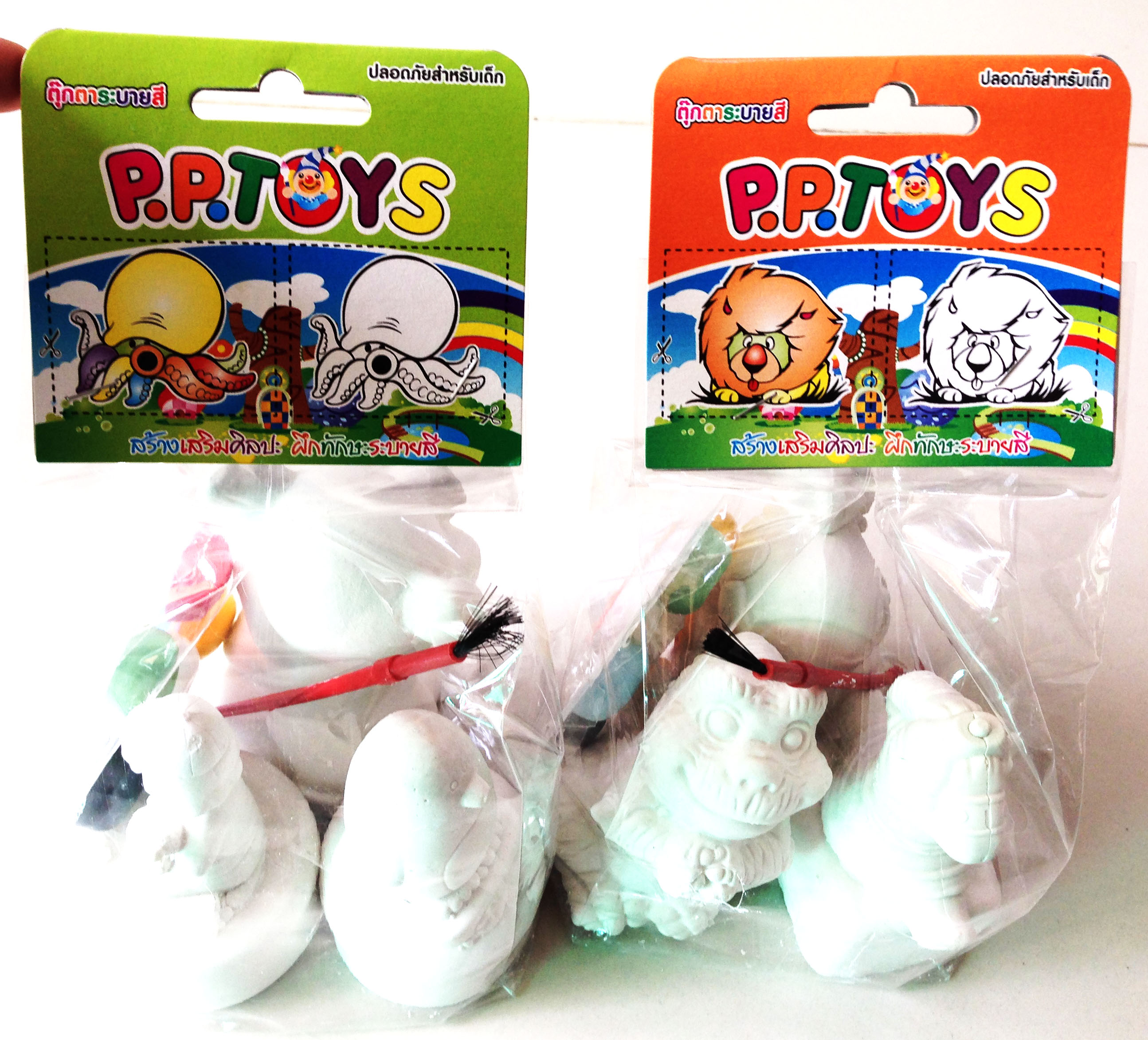 ตุ๊กตาระบายสีเสริมทักษะ 3 ชิ้น+อุปกรณ์