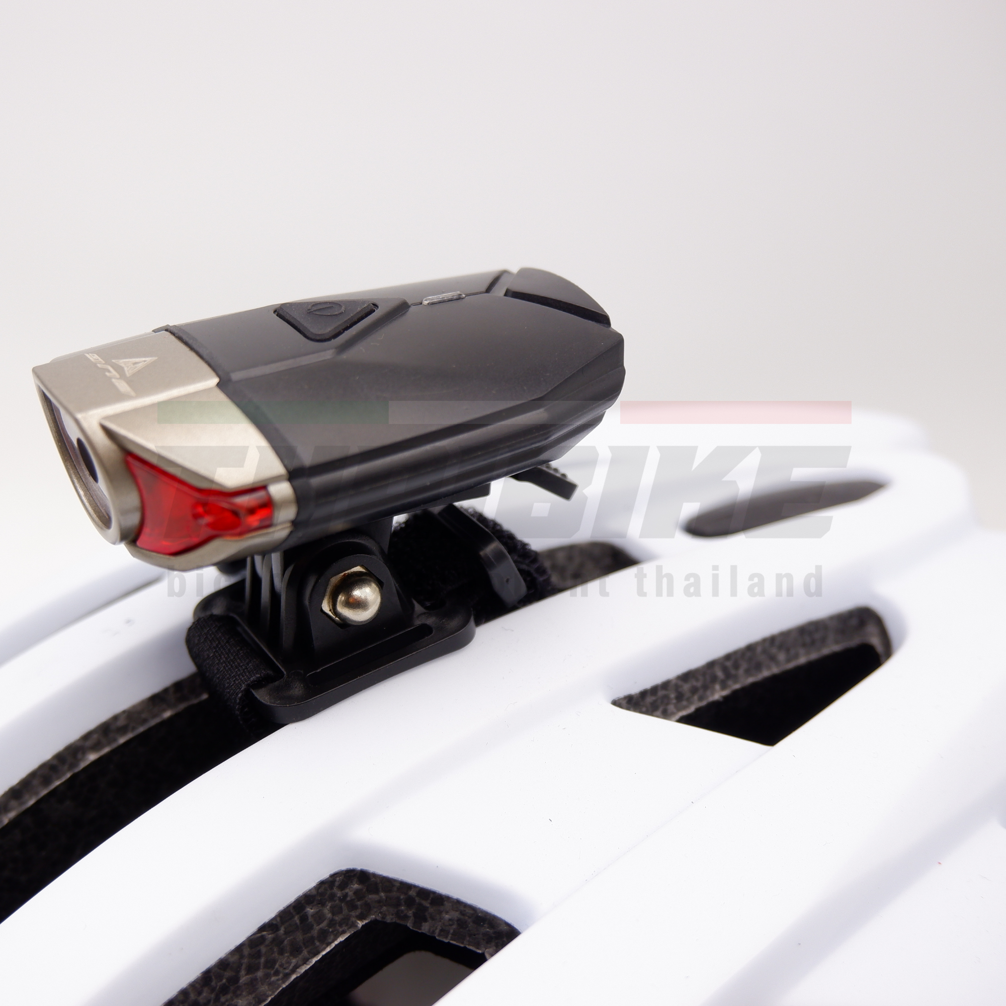 ไฟหน้าจักรยาน BUG HJ-039 SUPER LAVA 300Lumen ชาร์จ USB แถมที่ติดหมวก ติดเมาส์