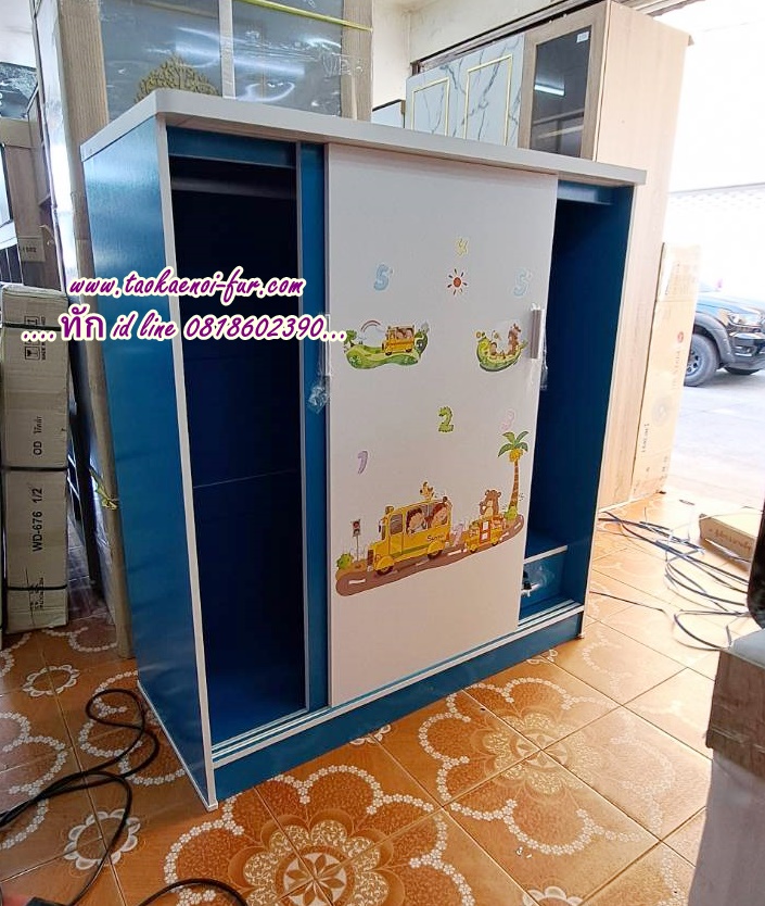 WC-120BM ตู้เสื้อผ้าเด็กบานเลื่อน 120 ซม.