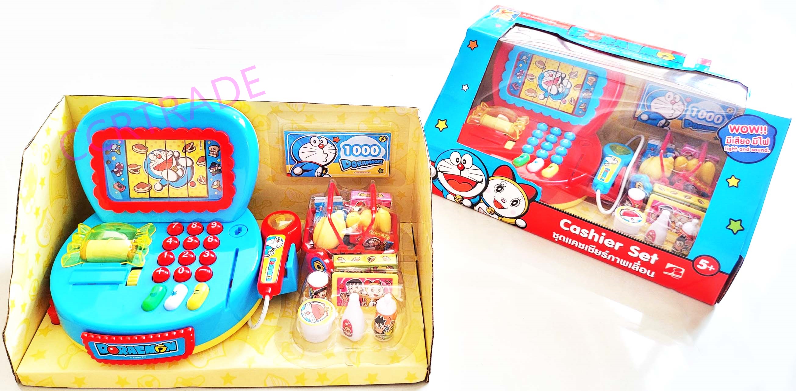 ชุดแคชเชียร์โดราเอม่อน มีเสียง มีไฟกล่อง 15x27 ซม.(ลิขสิทธิ์แท้)(1x3)